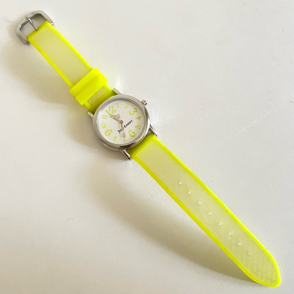 Juicy Couture Y2K Jelly Rubber Watch Neon Yellow NEEDS BATTERY
